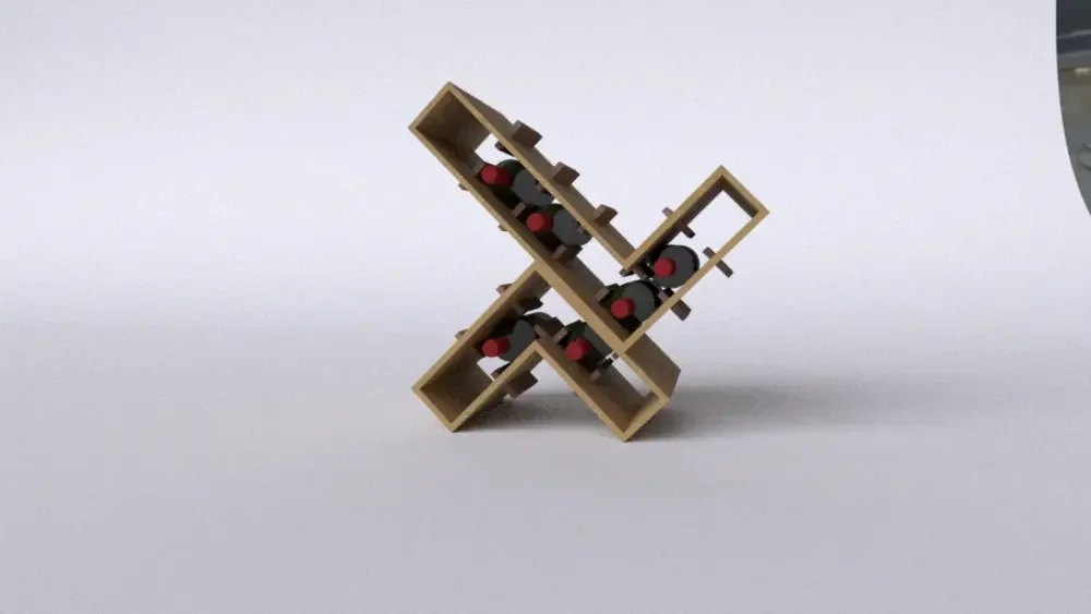 Deskode web application showing a 3D model of the modular wine shelf