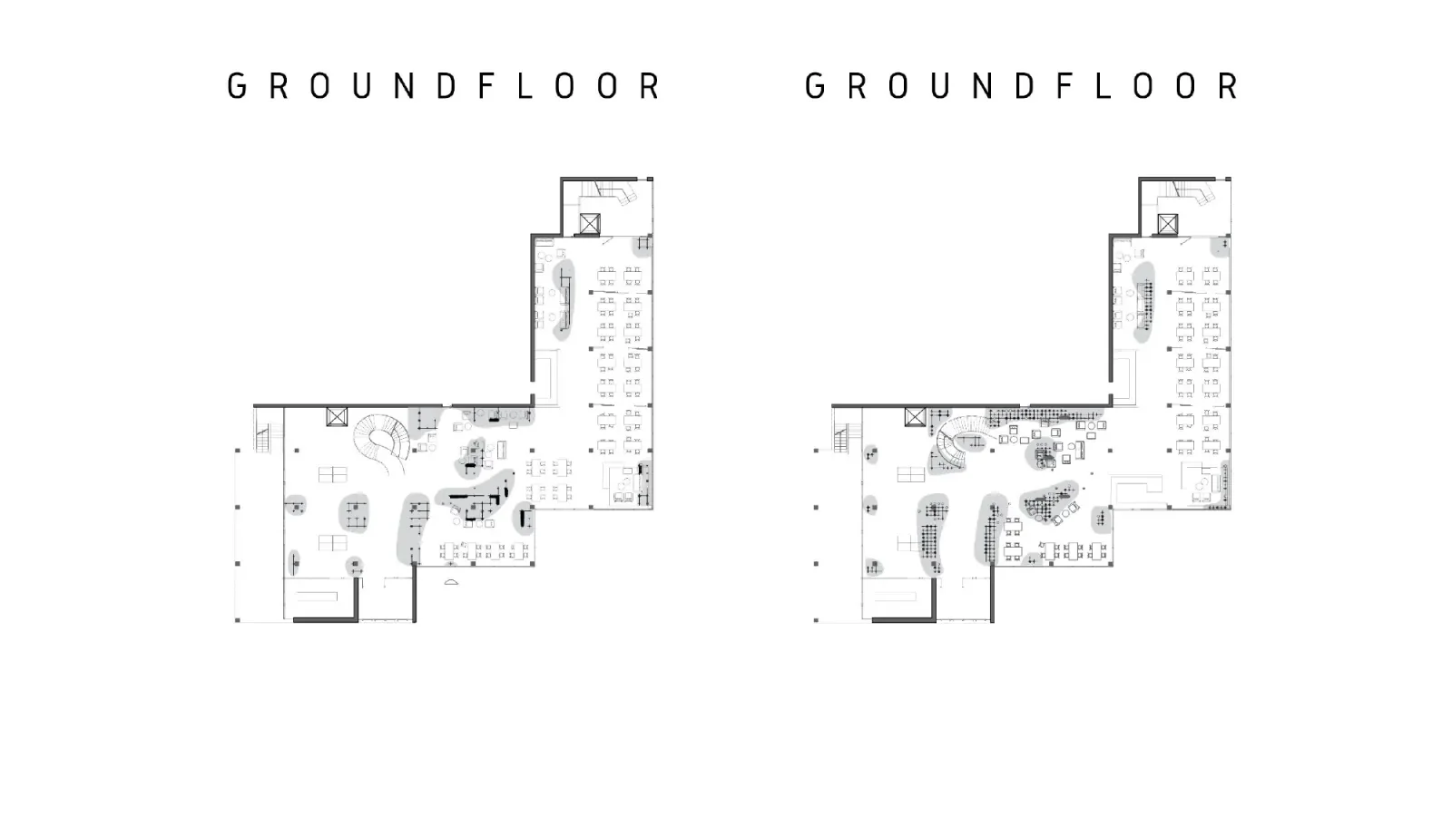 Ground floor plan of the redesigned canteen