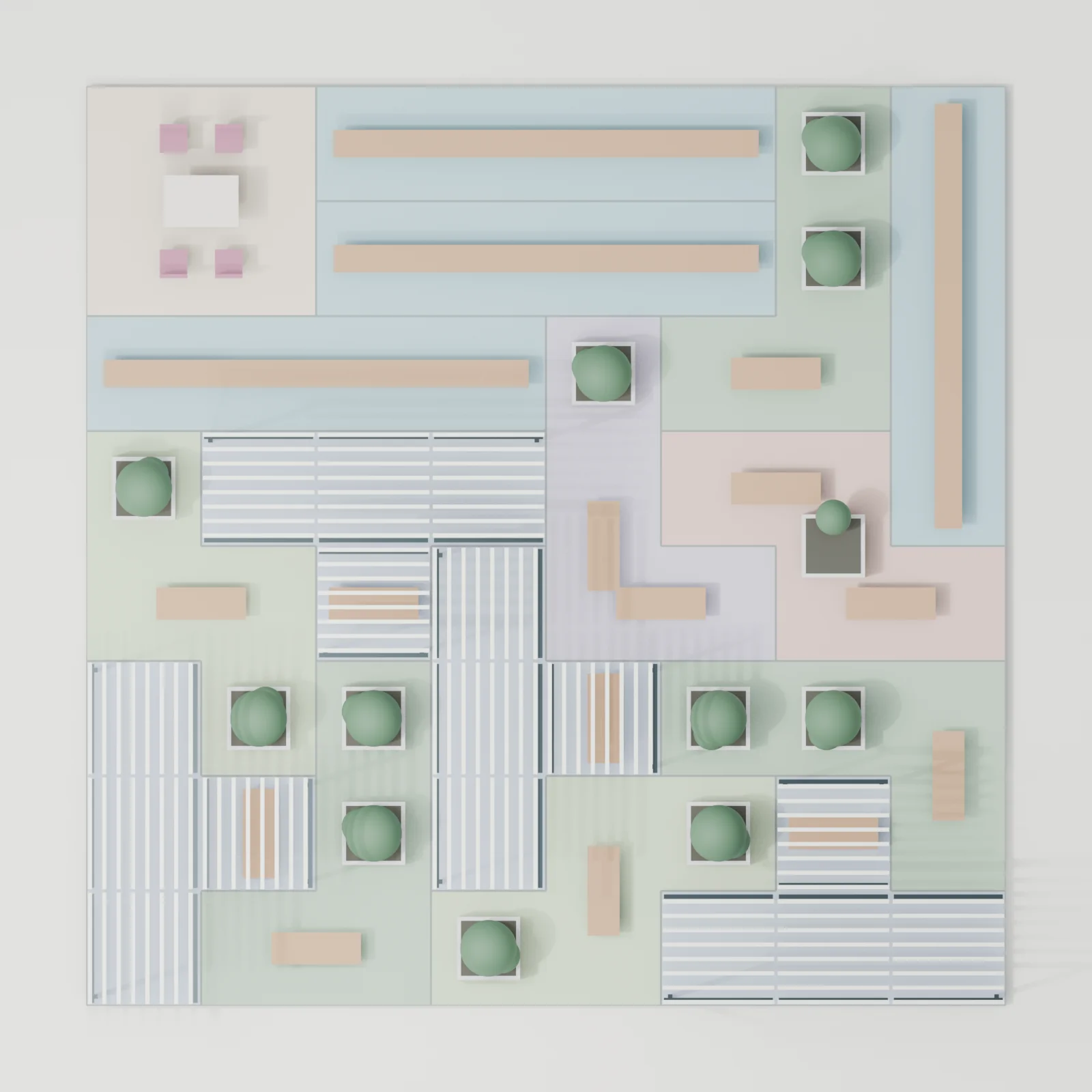 Plan of the Courtyard Kit terrace assembly.