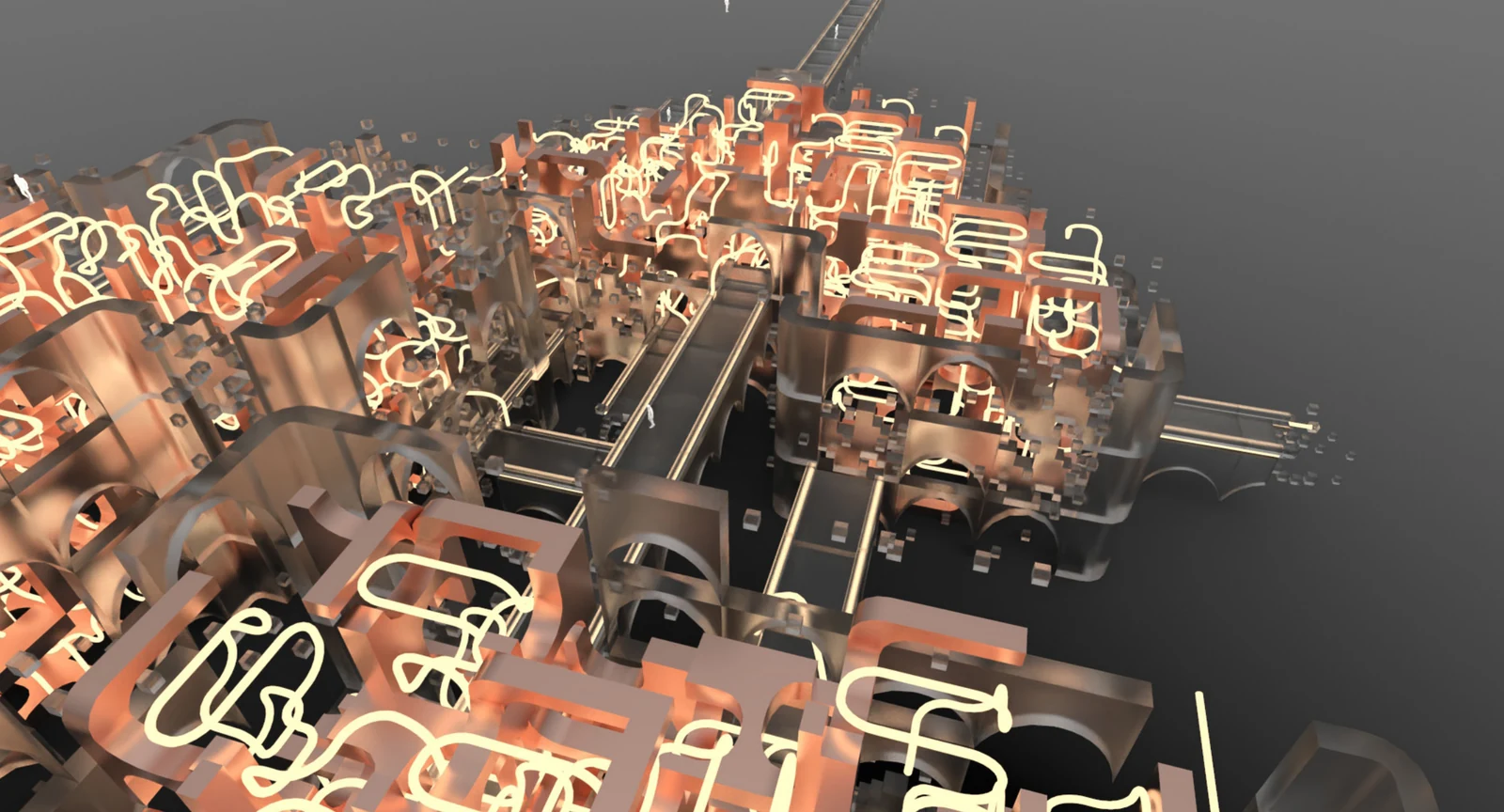 rupture. A view into the assembled spatial system.