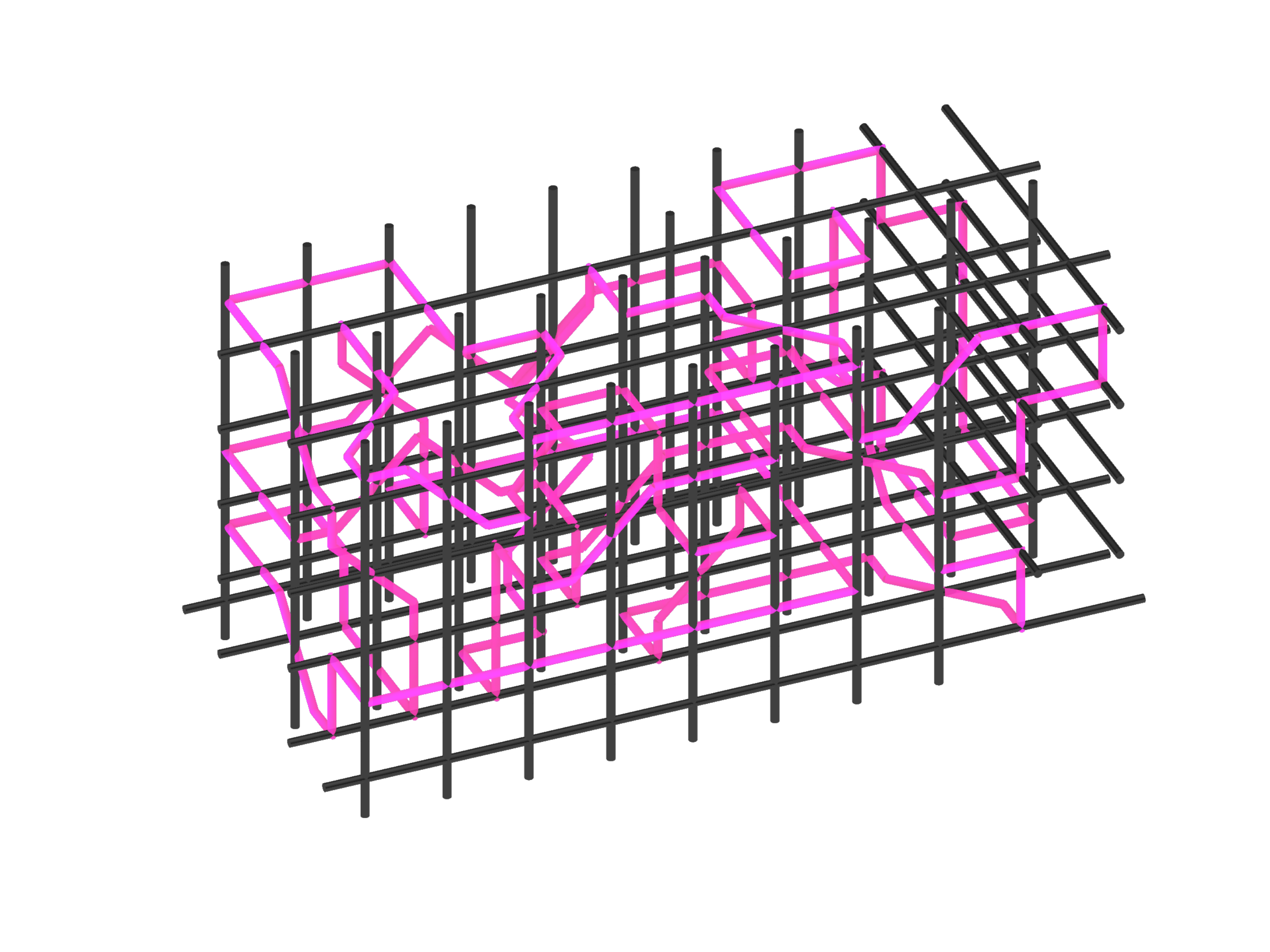 Neons assembled frame structure with interwoven neon tube loops