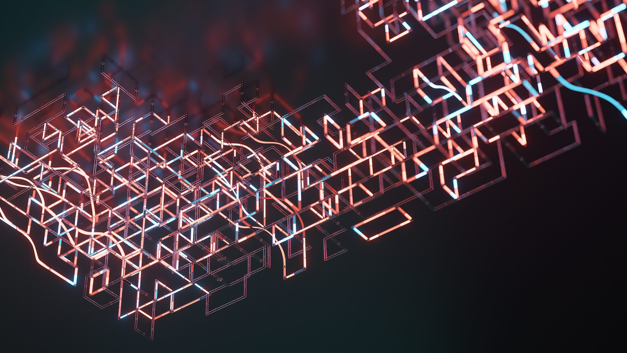 Neons modular light sculpture close-up