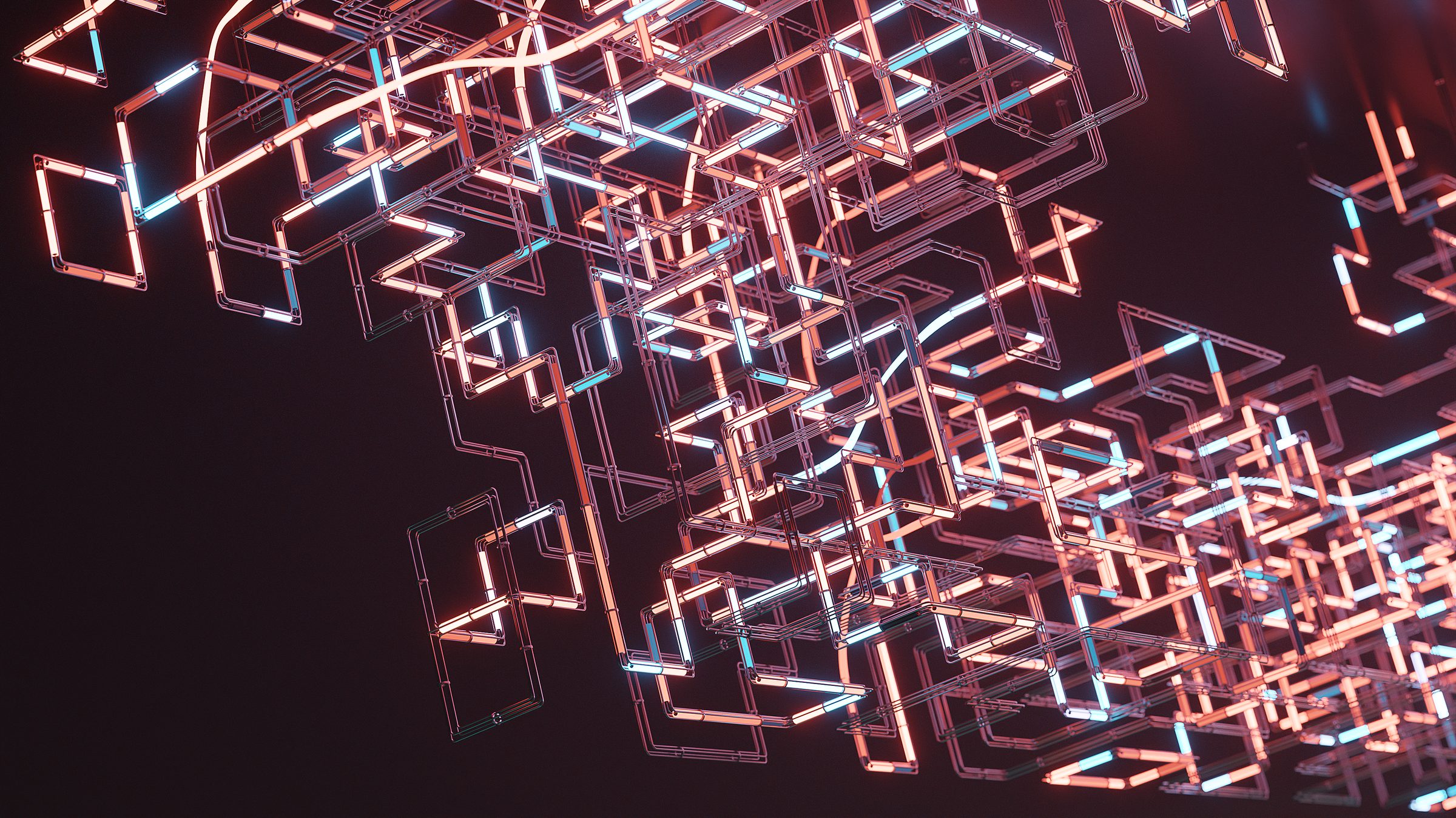 Neons modular light sculpture detail