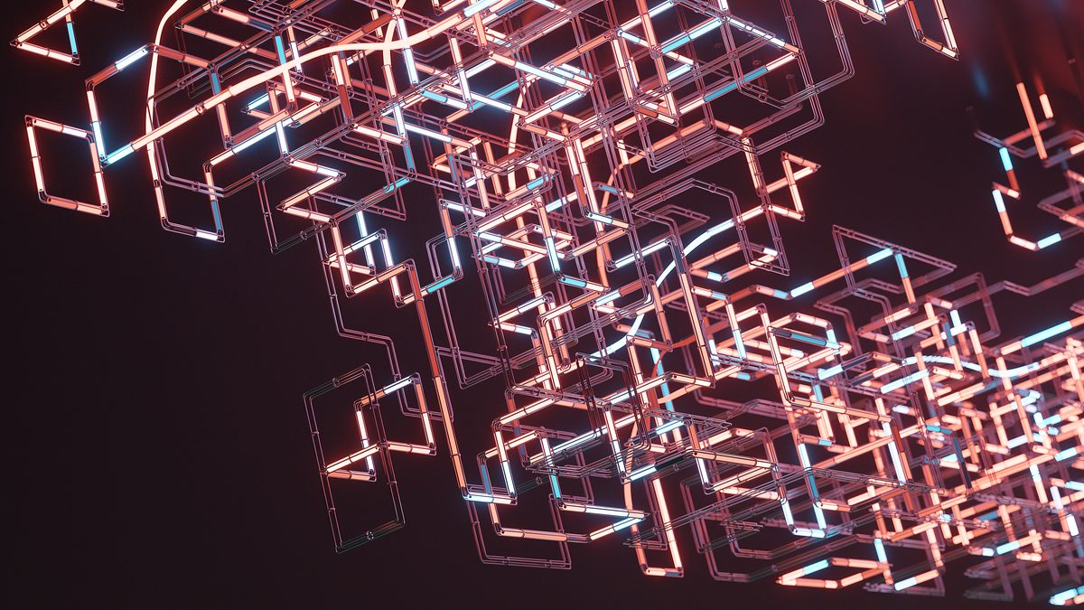 Neons modular light sculpture detail