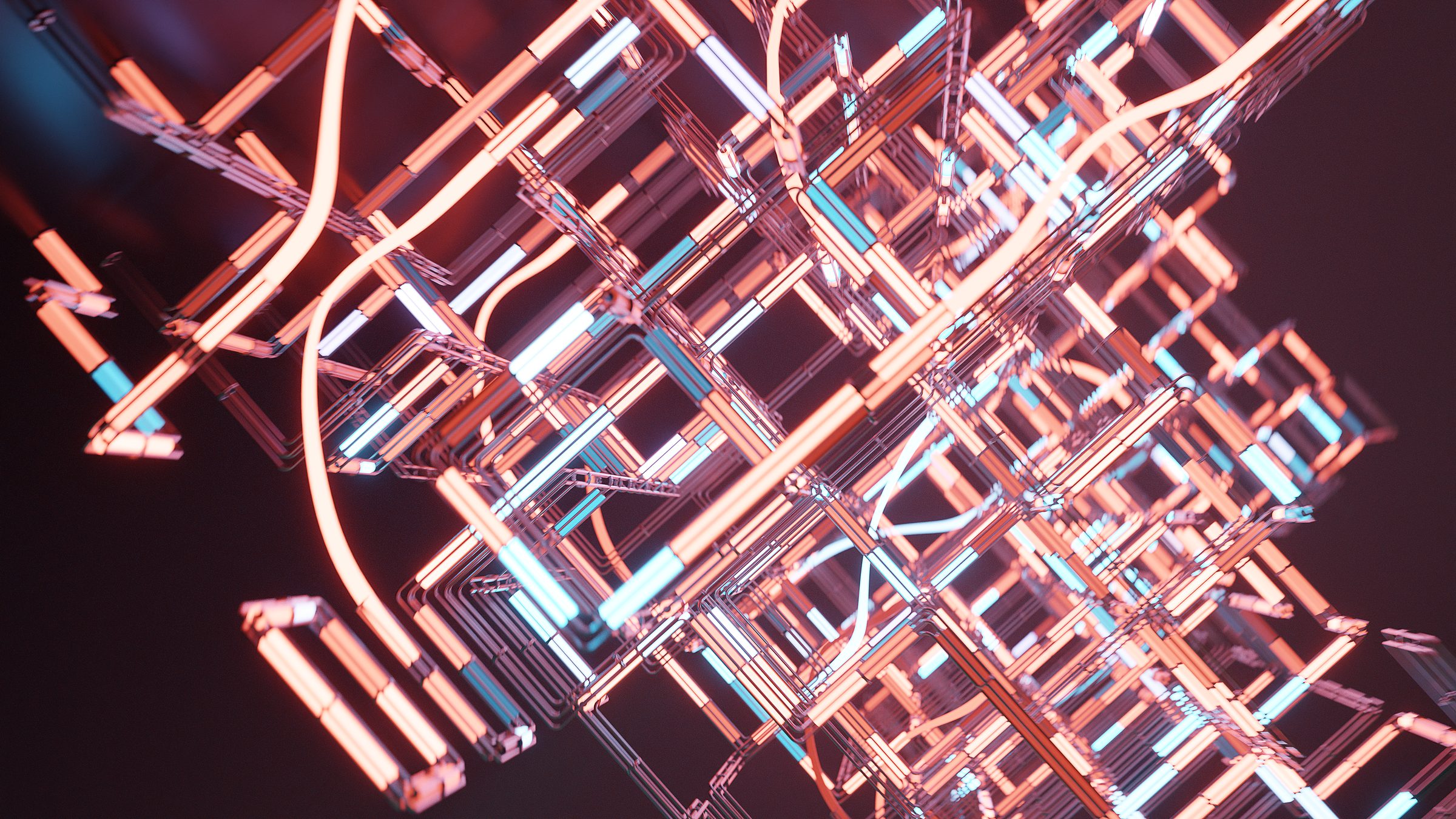 Neons modular light sculpture view