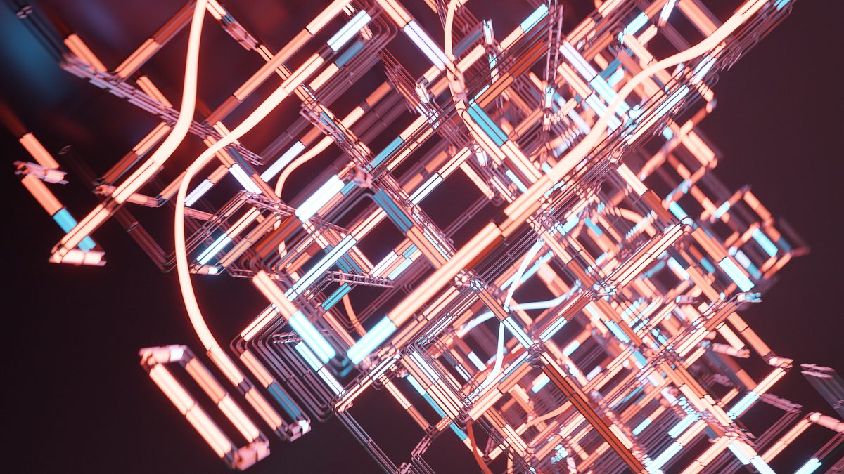 Neons modular light sculpture view