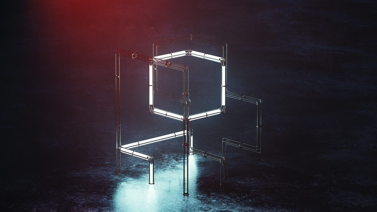 Neons modular light sculpture render