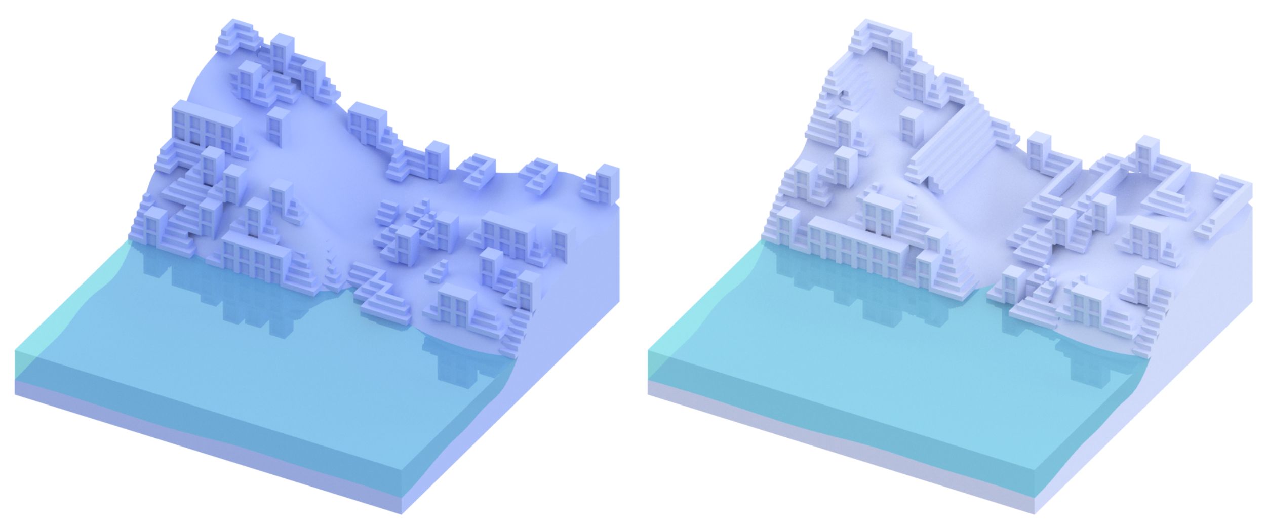 WFCity Land modular terrain coverage progression step 2