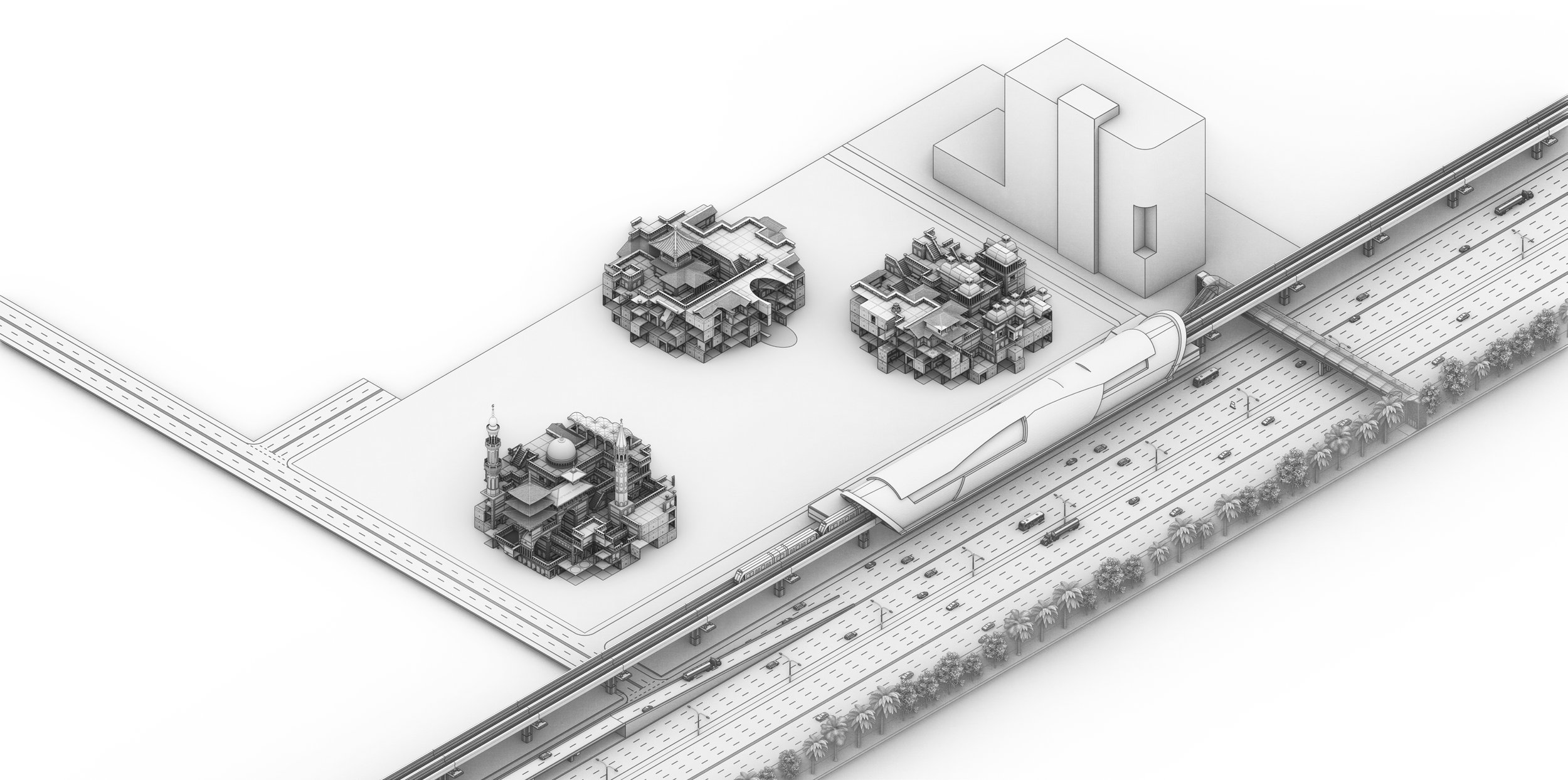 City growth - expanding assembly of kampung fragments