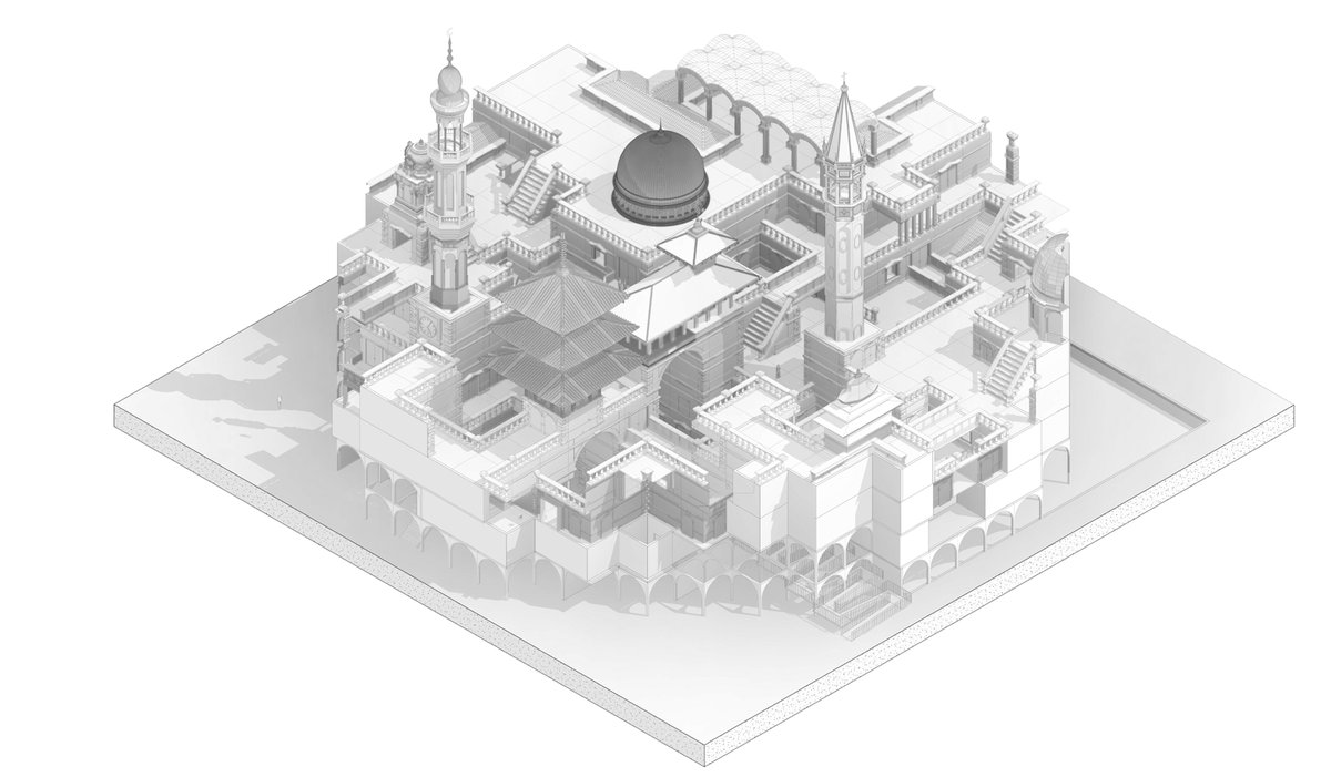 Isometric section detail - stacked programs and vertical connections