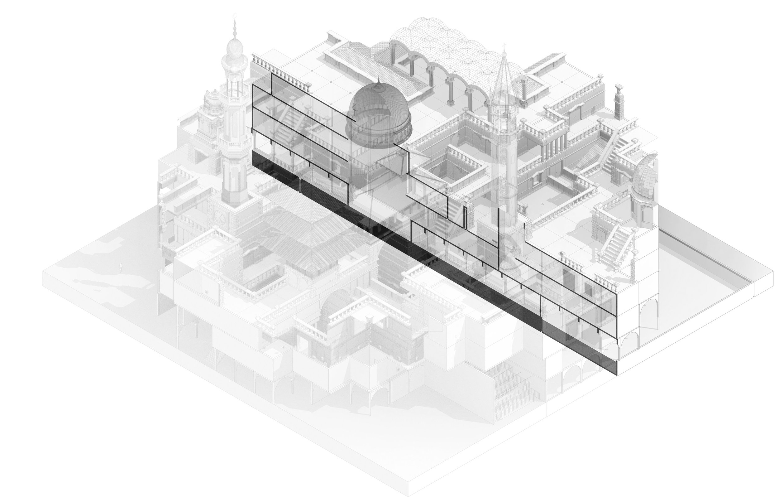 South elevation of the second hand city