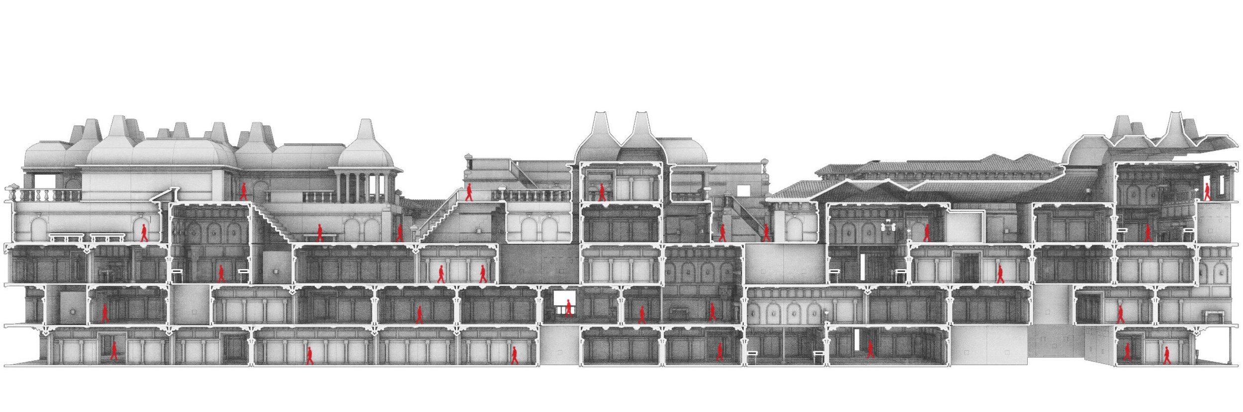 Panoramic view of the second hand city along the railway