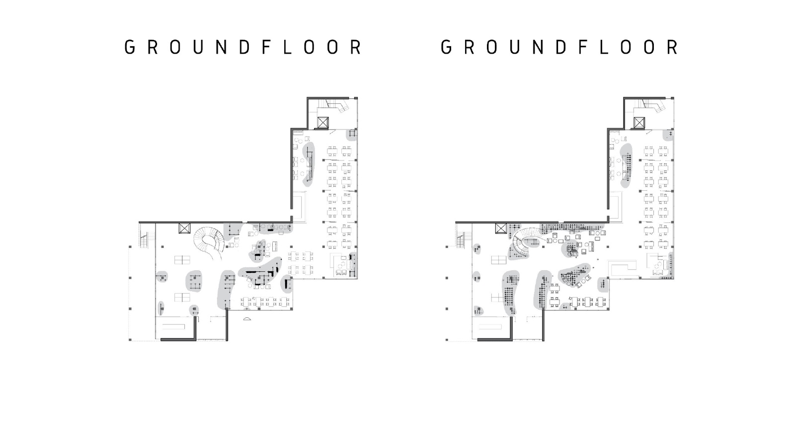 Ground floor plan of the redesigned canteen